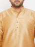 VASTRTAMAY Men's Plus Size Rose Gold Silk Blend Kurta